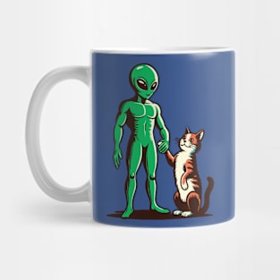 Alien and cat Mug